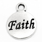 Подвеска металлическая Faith Вера 15 мм. Цвет черненое серебро